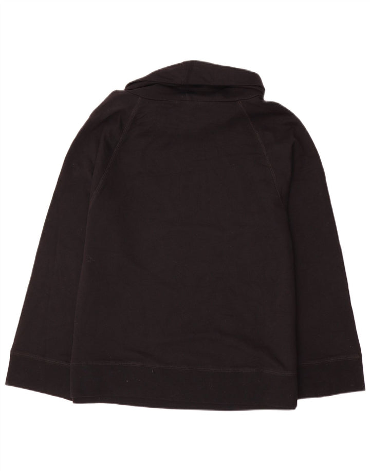 Suéter feminino Chaps com gola redonda e algodão preto grande UK 16