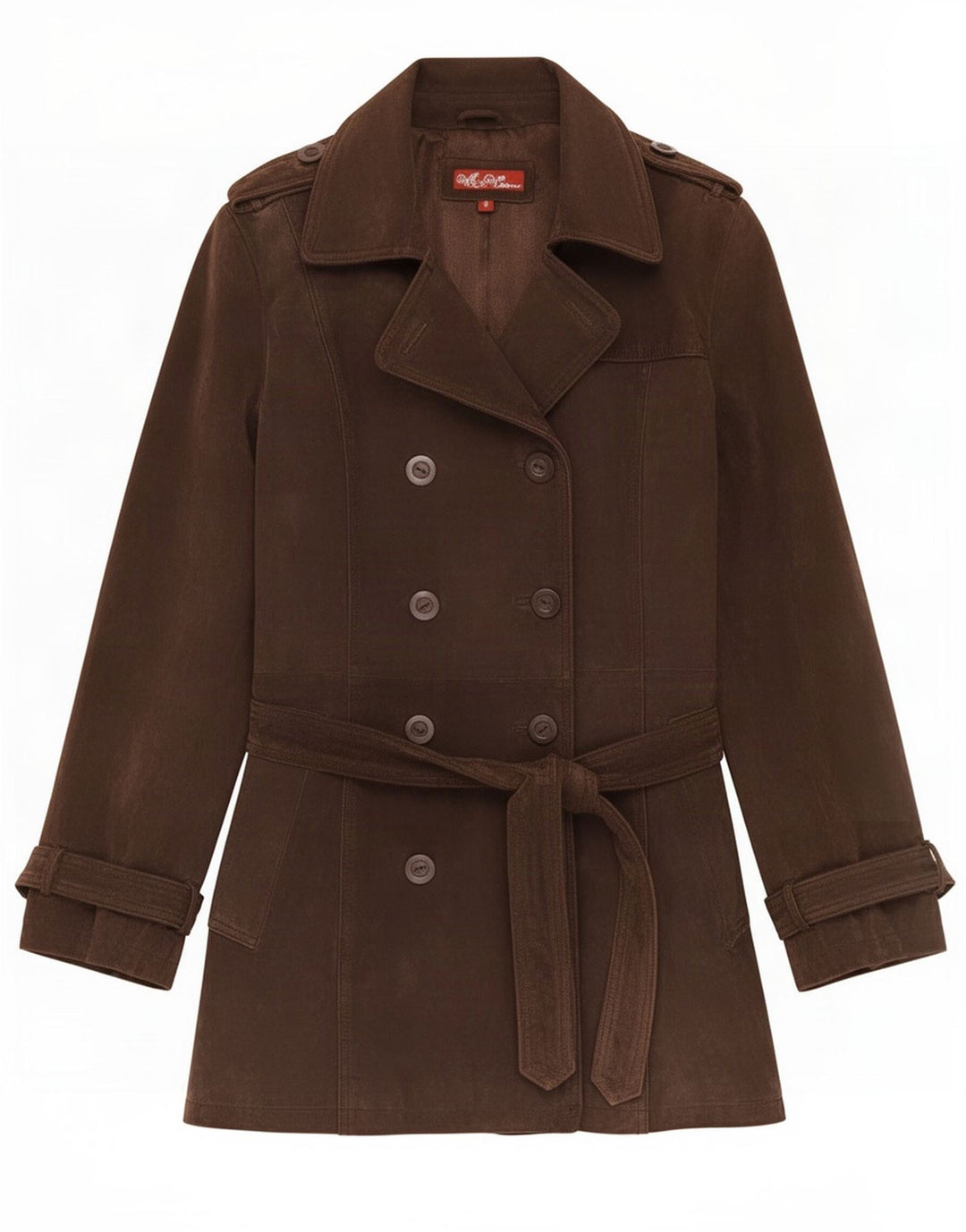 Casaco impermeável feminino de couro Wit & Wisdom UK 16 grande marrom