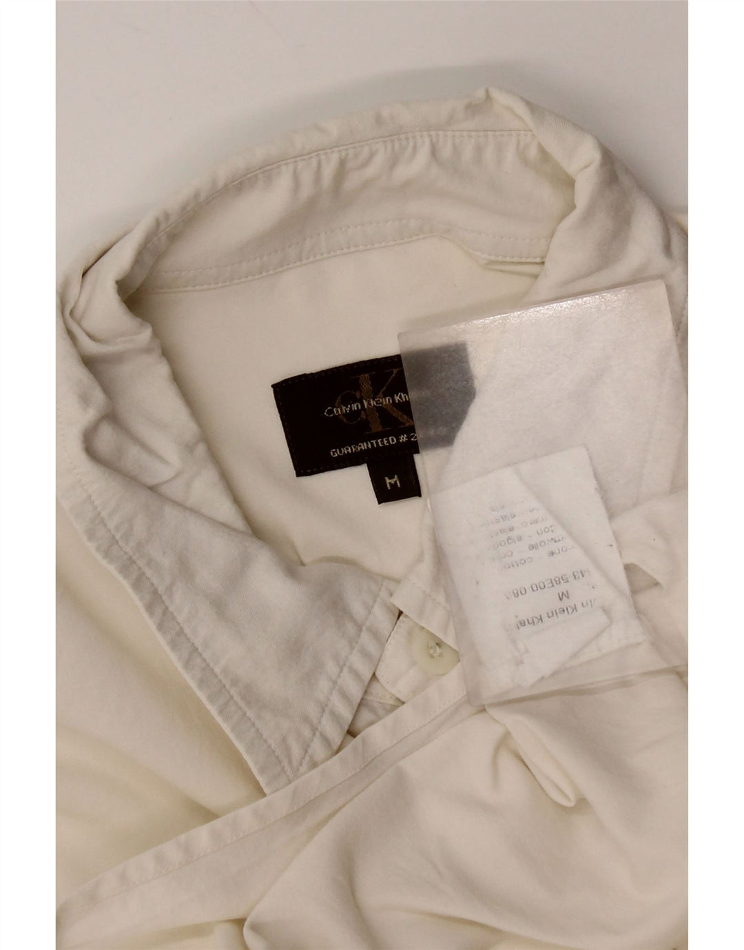 Camisa masculina Calvin Klein de algodão branco médio