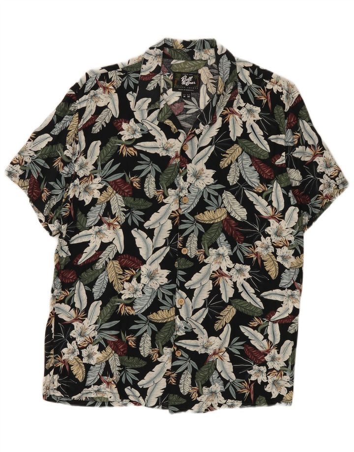 Camisa masculina havaiana de manga curta Pull & Bear média floral multicolorida
