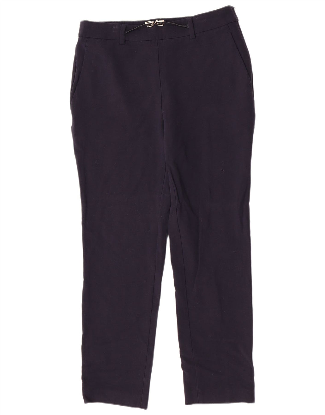 Calça feminina Slim Suit Massimo Dutti EU 40 Médio W30 L27 Lã Azul Marinho