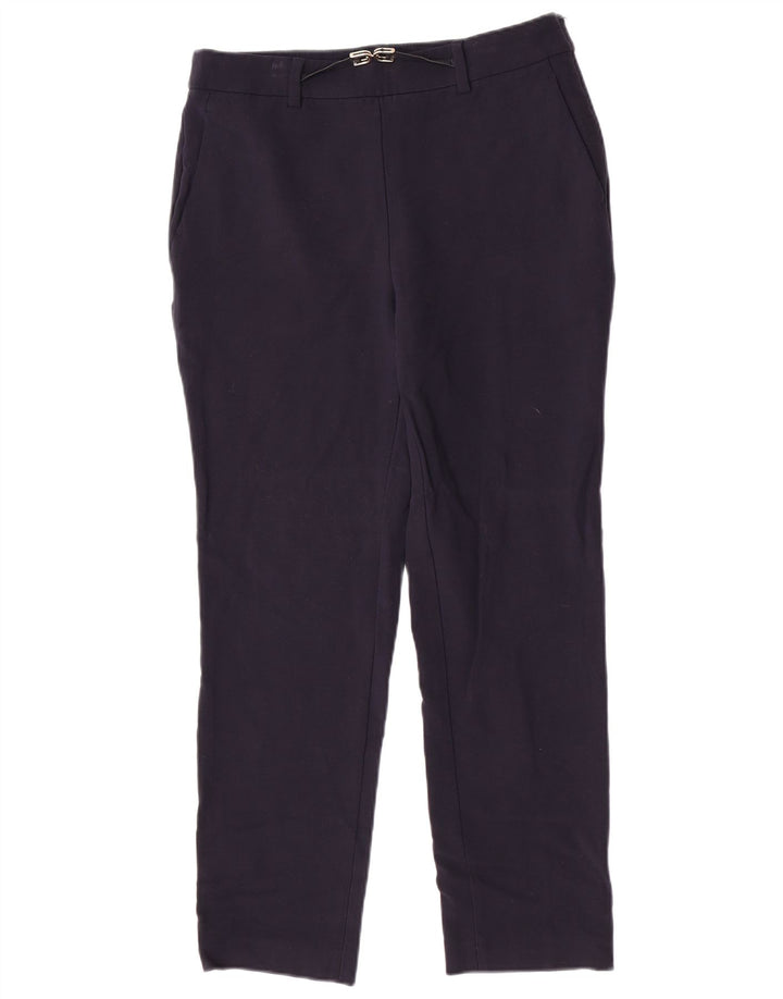Calça feminina Slim Suit Massimo Dutti EU 40 Médio W30 L27 Lã Azul Marinho