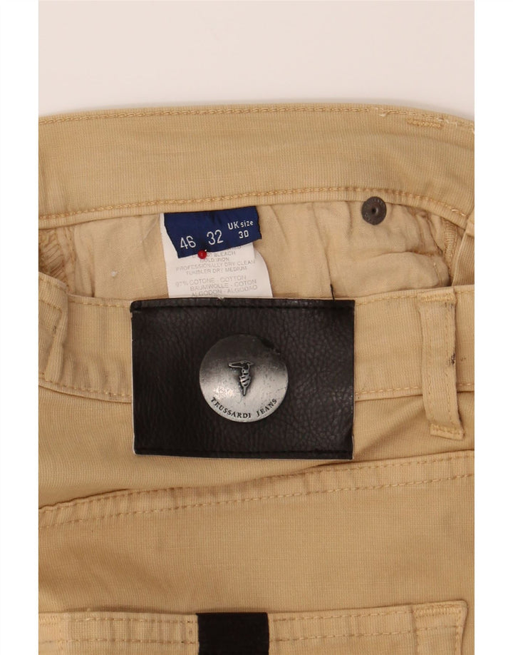TRUSSARDI Mens Straight Casual Trousers W30 L30 Beige Cotton Vintage Trussardi and Second-Hand Trussardi from Messina Hembry 