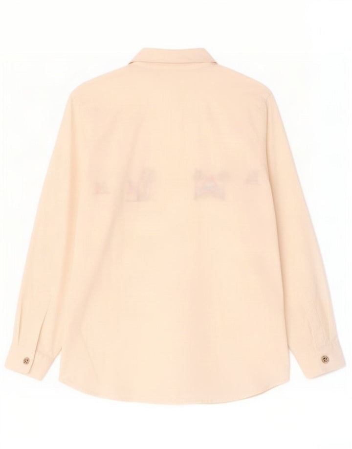 Camisa gráfica feminina vintage UK 14 médio off white