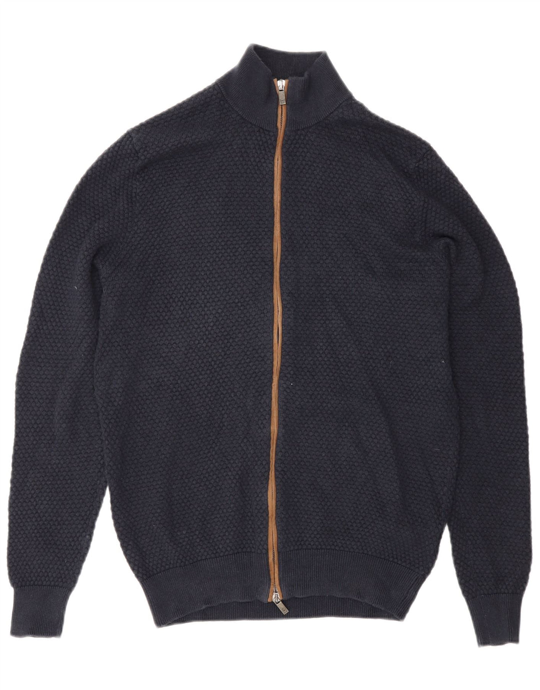 Suéter cardigã masculino Massimo Dutti médio algodão azul marinho