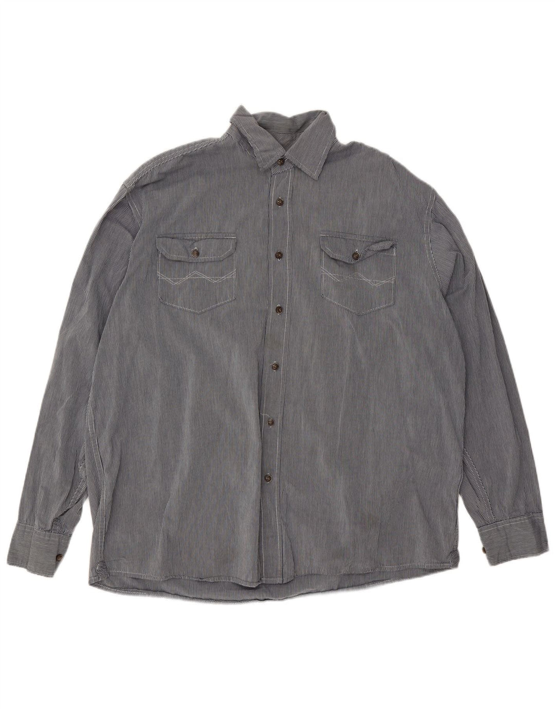 Camisa masculina Wrangler XL azul risca de giz algodão