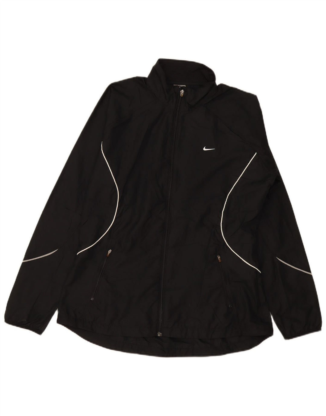 Nike Womens Tracksuit Top Jacket UK 16/18 XL Preto Poliéster
