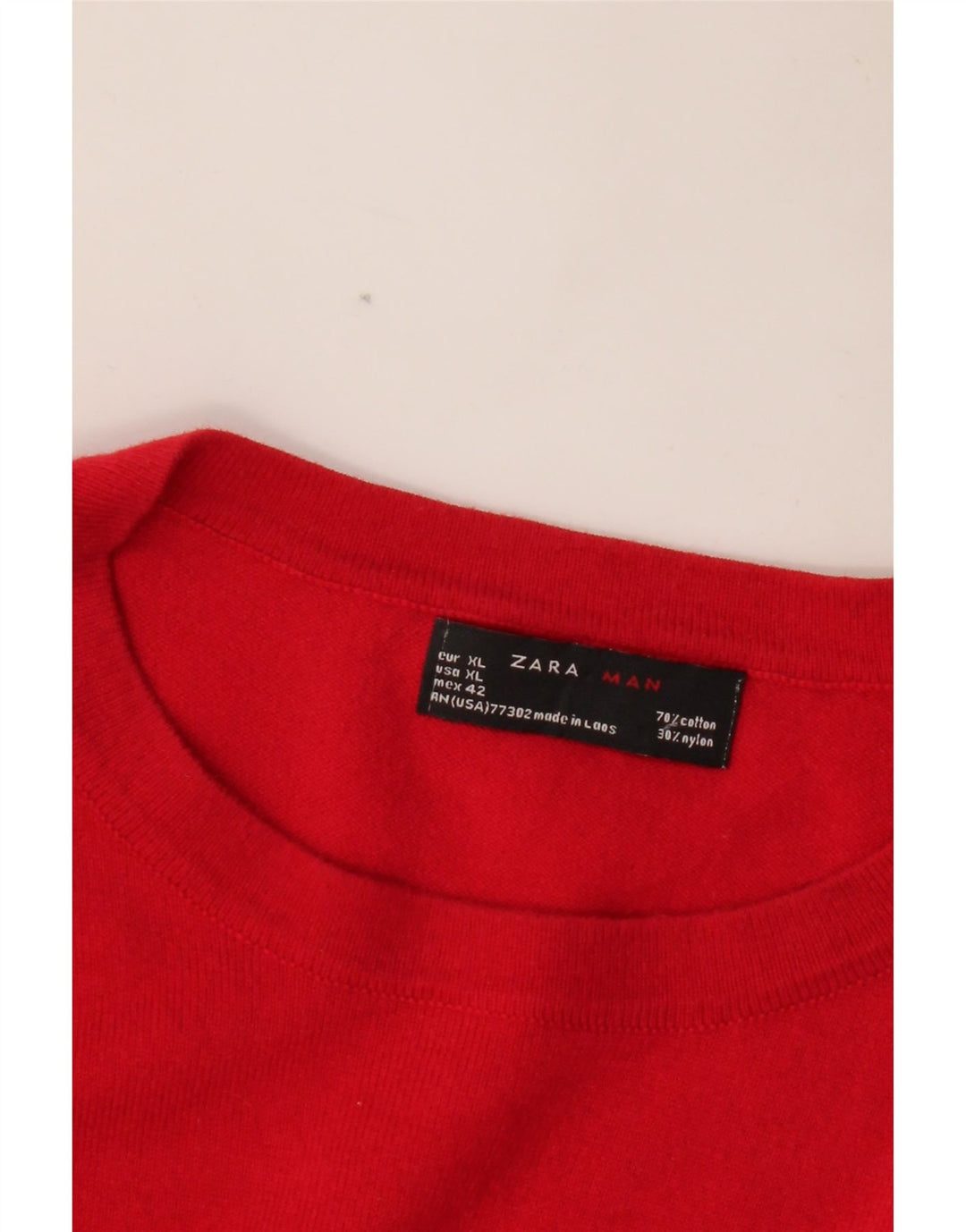 ZARA Mens Top Manga Longa XL Vermelho