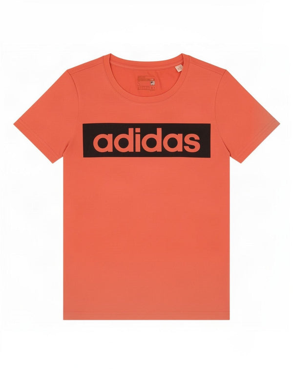 Adidas Womens Climalite Graphic T-Shirt Top UK 10 Pequeno Algodão Rosa