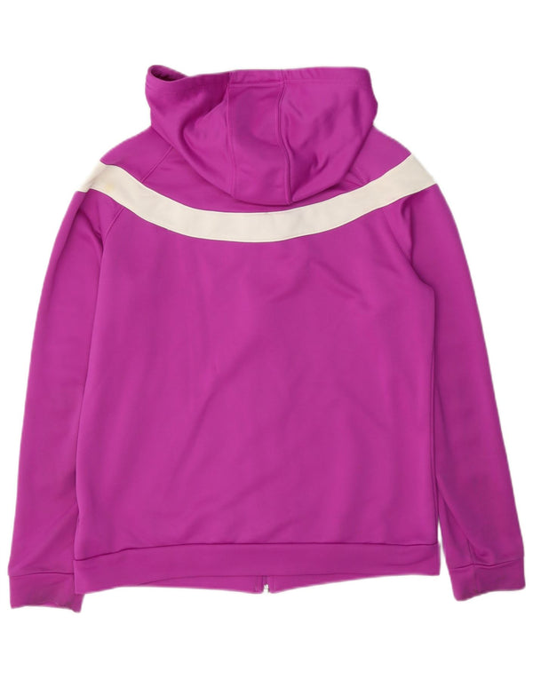 Suéter Adidas feminino com capuz e zíper Reino Unido 16/18 grande bloco colorido roxo