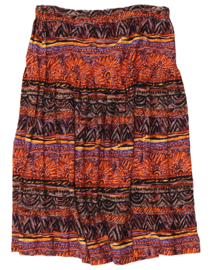 Saia feminina VINTAGE com estampa abstrata larga IT 46 grande W36 multicolorida