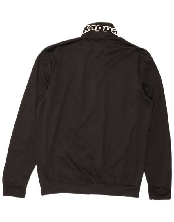 KAPPA Mens Graphic Tracksuit Top Jaqueta Grande Poliéster Preto