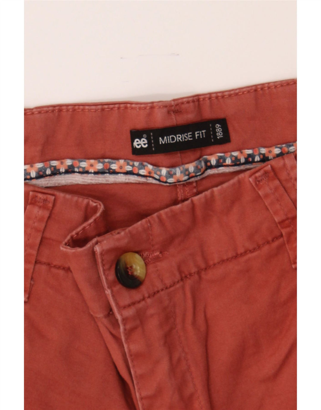 LEE Shorts Chino Feminino US 12 Grande W32 Marrom Algodão