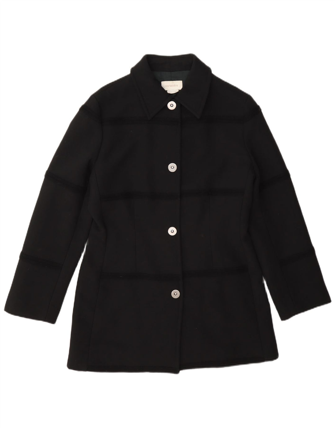 Jaqueta blazer feminina Caractere com 4 botões Reino Unido 12 lã preta média
