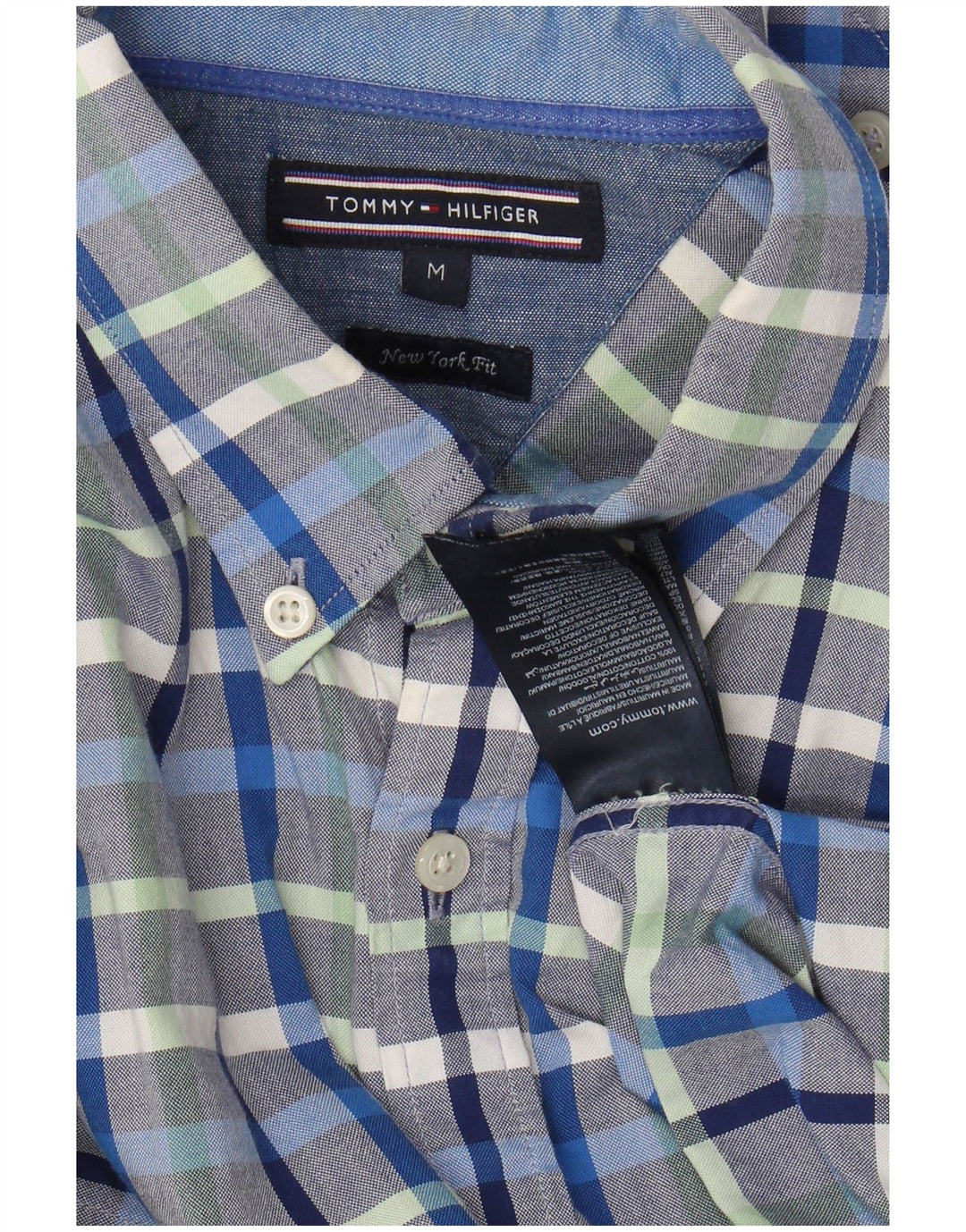 Camisa masculina TOMMY HILFIGER New York Fit média de algodão xadrez multicolorido