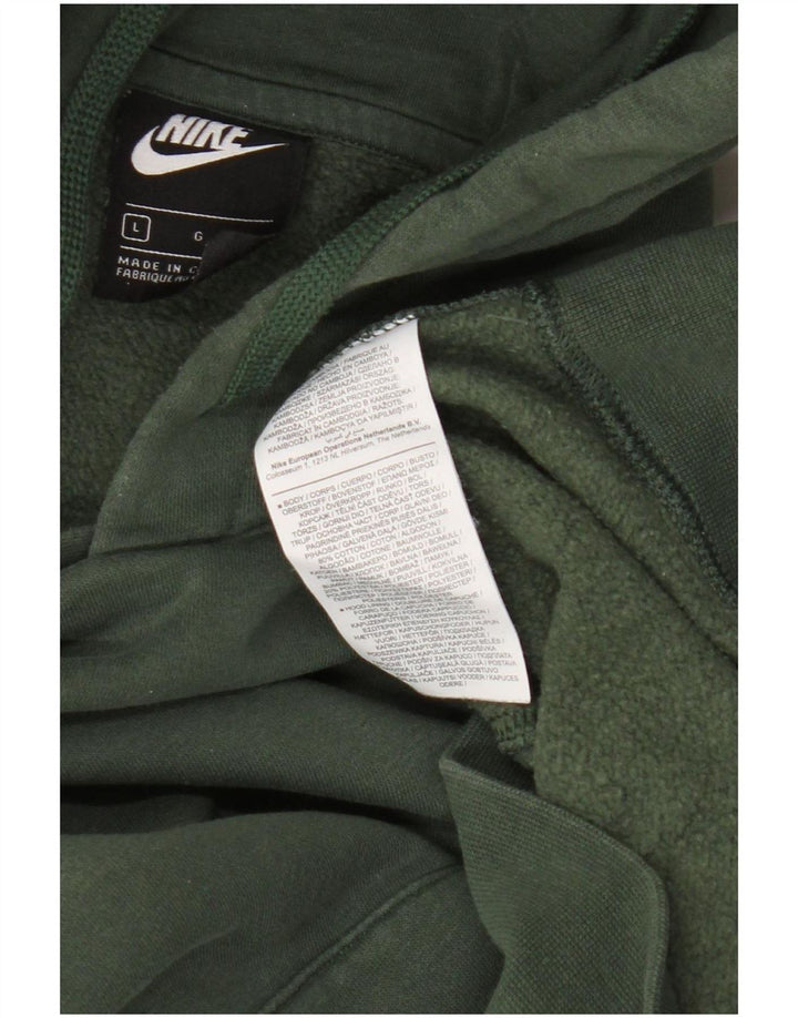 Nike Mens Hoodie Jumper Grande Algodão Verde