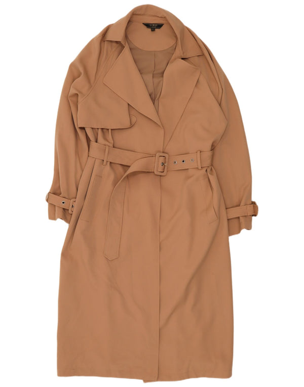 Casaco impermeável feminino Lipsy Loose Fit UK 12 poliéster bege médio