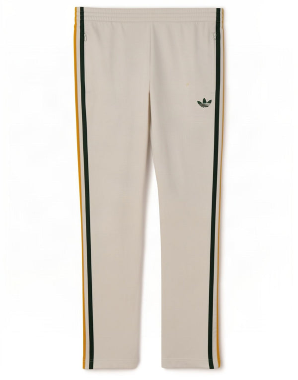 Calça de treino feminina Adidas UK 10 pequena poliéster branco