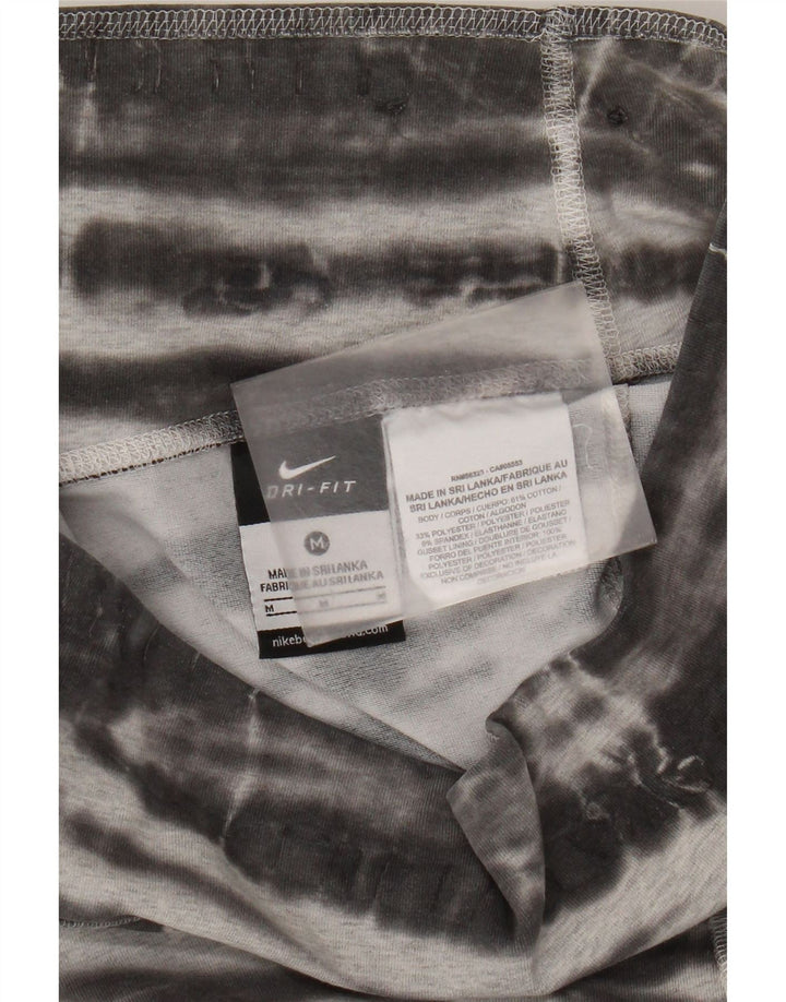 Nike Womens Capri Leggings UK 14 Médio Cinza Tie Dye Algodão