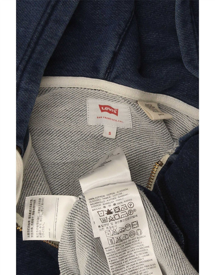 Suéter masculino Levi's Regular Fit com capuz e zíper pequeno azul algodão