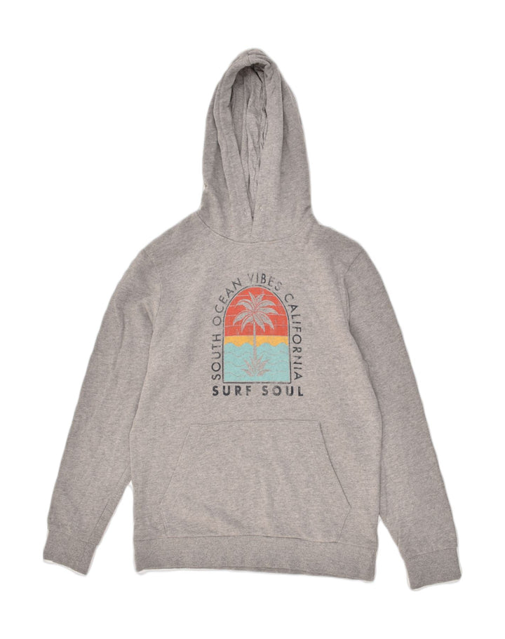 JACK & JONES Mens Graphic Hoodie Jumper Medium Grey Cotton | Vintage Jack & Jones | Thrift | Second-Hand Jack & Jones | Used Clothing | Messina Hembry 