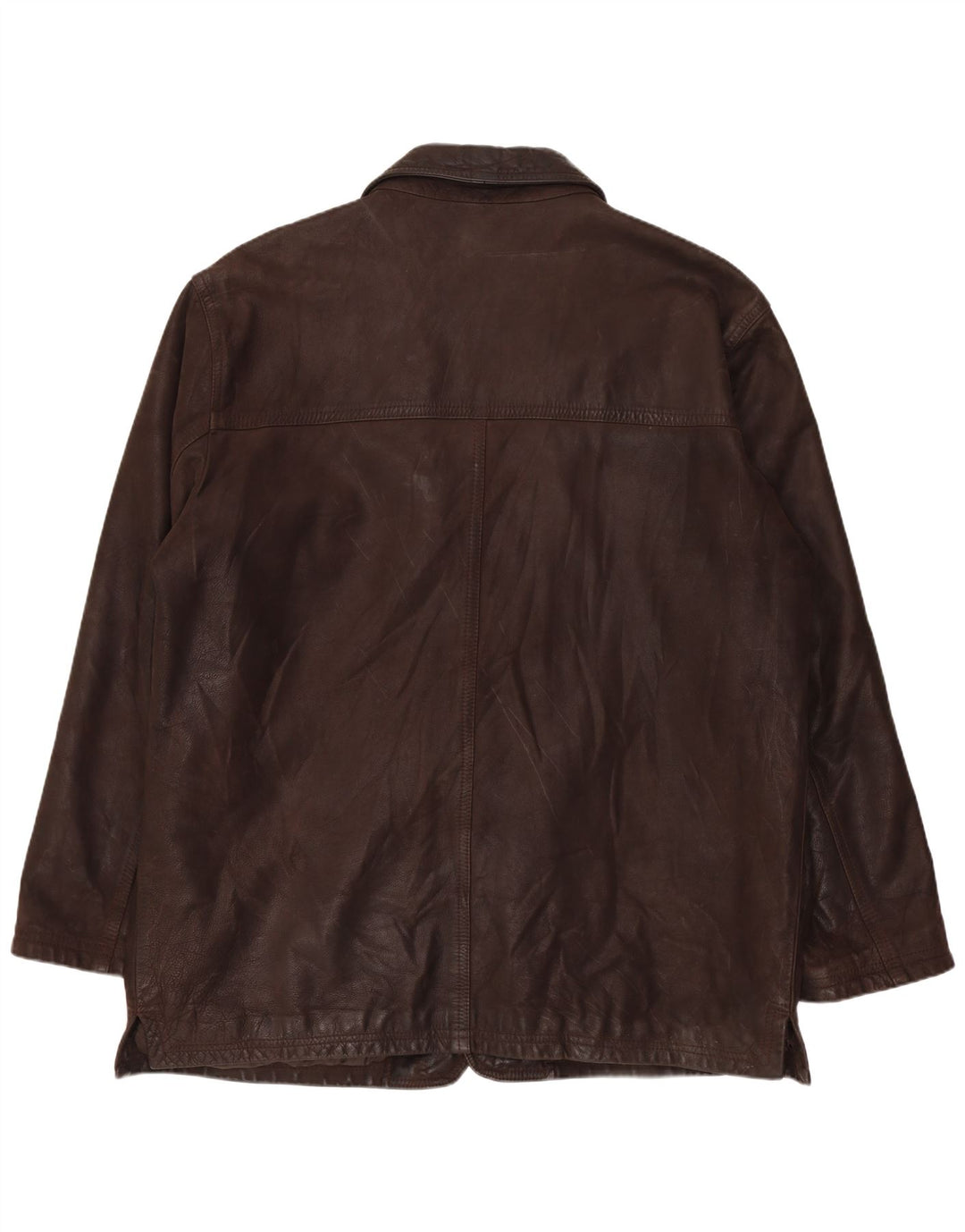 Jaqueta blazer masculina de couro com 4 botões BIKERS IT 58 4XL couro marrom