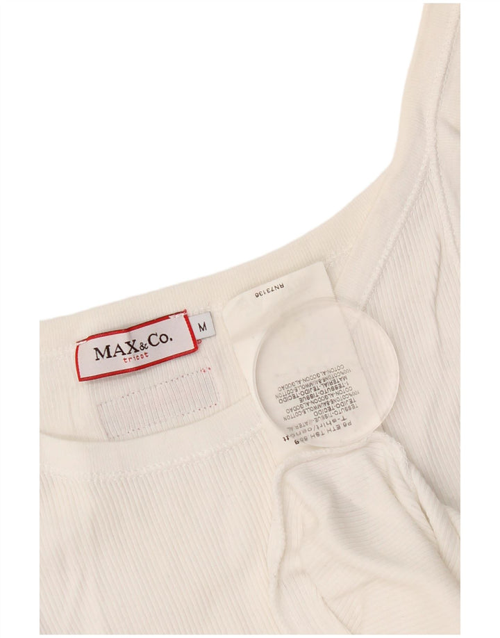 Top feminino Crop Cami da Max & Co. Reino Unido 12 algodão branco médio