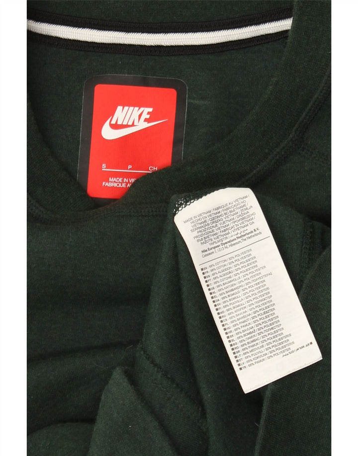NIKE Mens Moletom Jumper Pequeno Algodão Verde