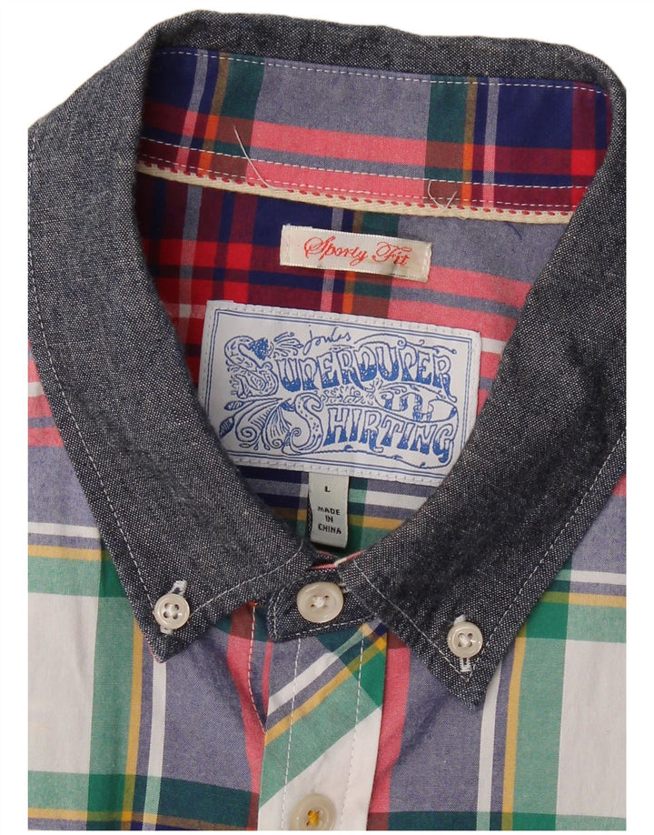 JOULES Camisa masculina Superduper grande xadrez multicolorida