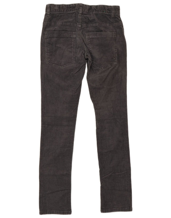 Calças slim de veludo Benetton para meninas 11-12 anos 2XL W28 L29 algodão cinza