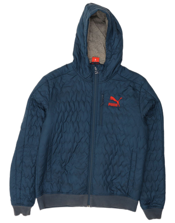 Jaqueta acolchoada com capuz masculina Puma UK 40 grande azul marinho
