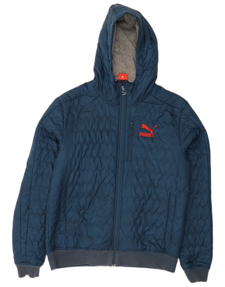 Jaqueta acolchoada com capuz masculina Puma UK 40 grande azul marinho