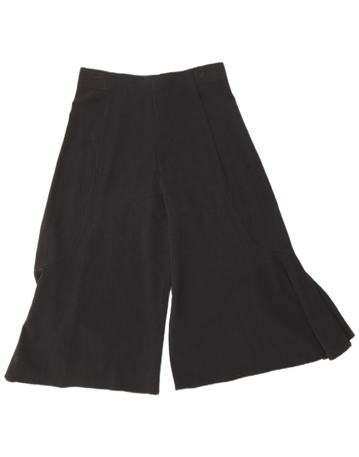 Zara Calça Cullotes Capri Feminina Pequena W26 L19 Seda Preta