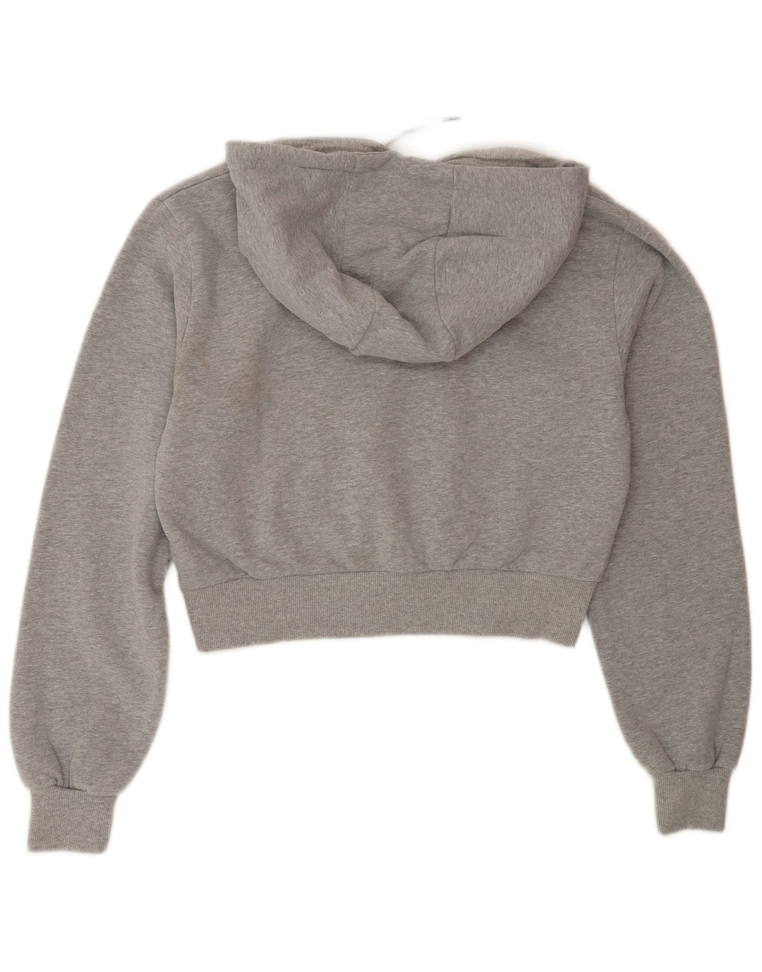 Suéter feminino Ellesse com capuz e estampa cropped grande Reino Unido 12 cinza médio