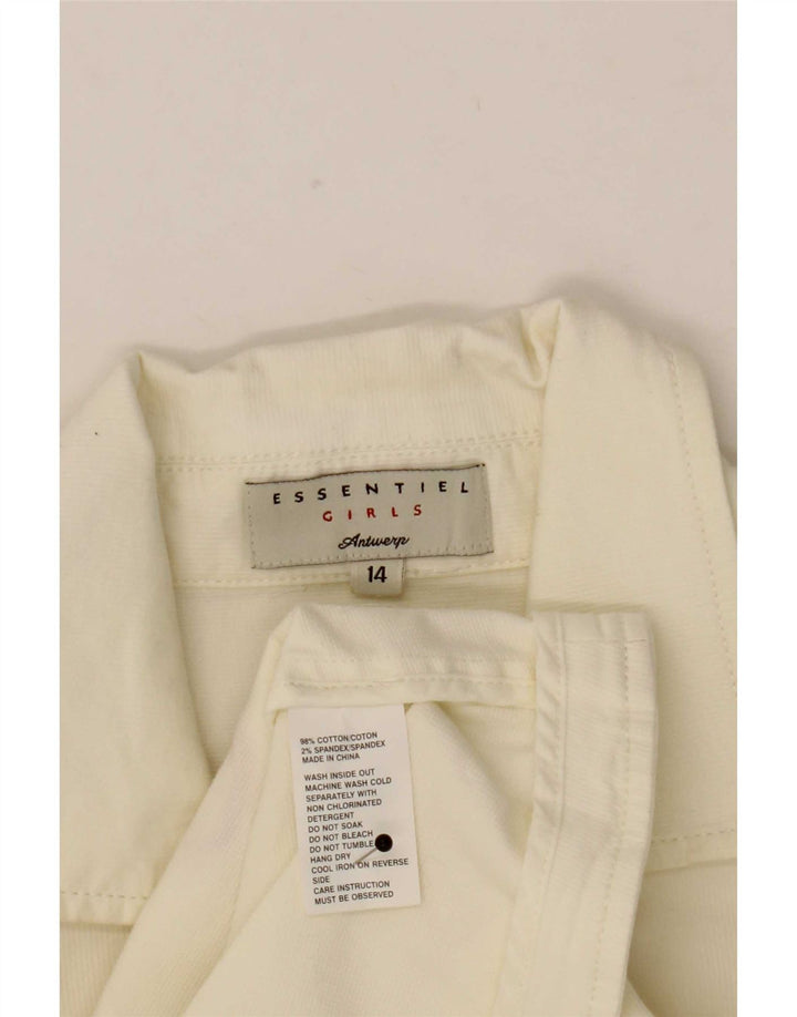 Jaqueta blazer essencial para meninas com 3 botões 13-14 anos fora de algodão branco