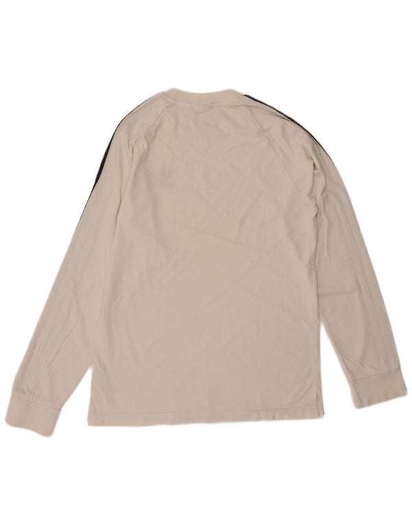 Adidas Mens Top Manga Longa Médio Algodão Branco