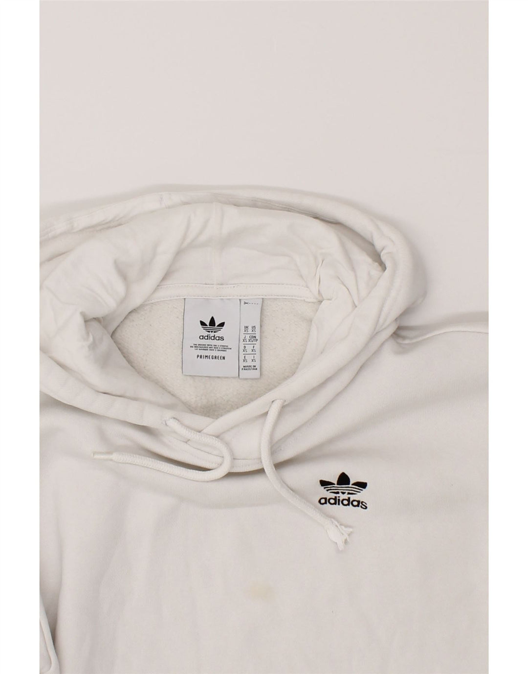 ADIDAS Mens Hoodie Jumper XS White Cotton Vintage Adidas and Second-Hand Adidas from Messina Hembry 