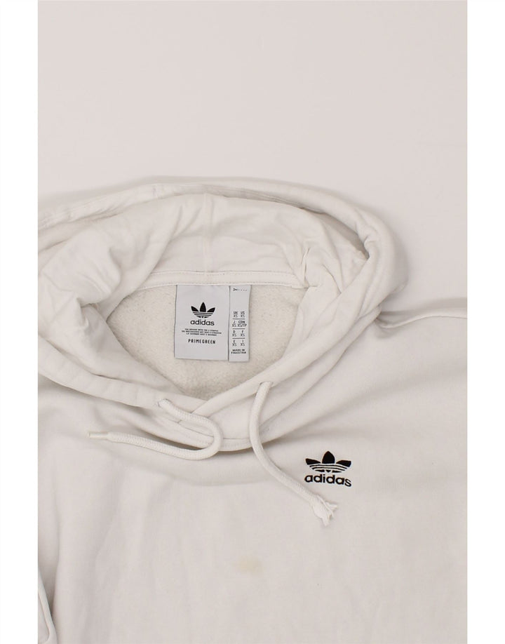 ADIDAS Mens Hoodie Jumper XS White Cotton Vintage Adidas and Second-Hand Adidas from Messina Hembry 