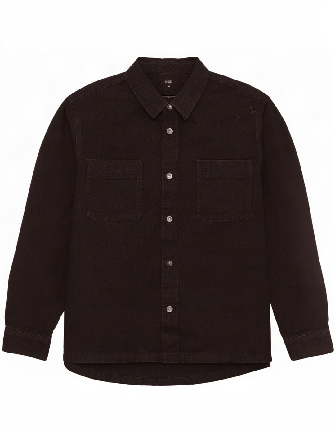 Camisa jeans masculina Marks & Spencer 3XL algodão preto