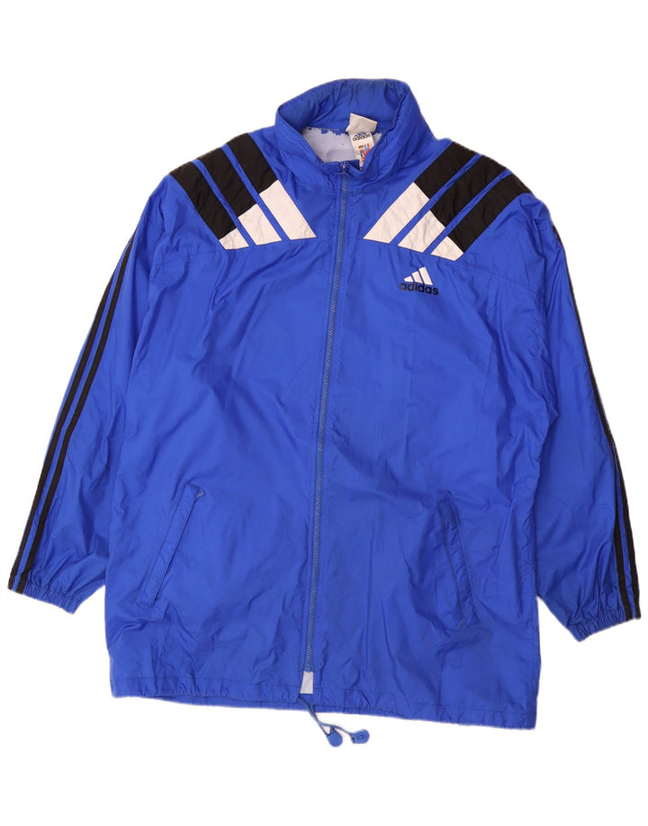 Jaqueta de chuva masculina Adidas UK 44/46 grande azul colorblock poliamida