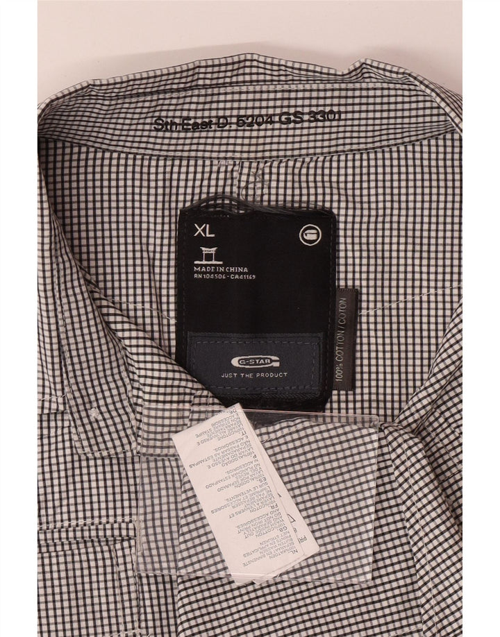 Camisa masculina G-STAR XL de algodão xadrez preto