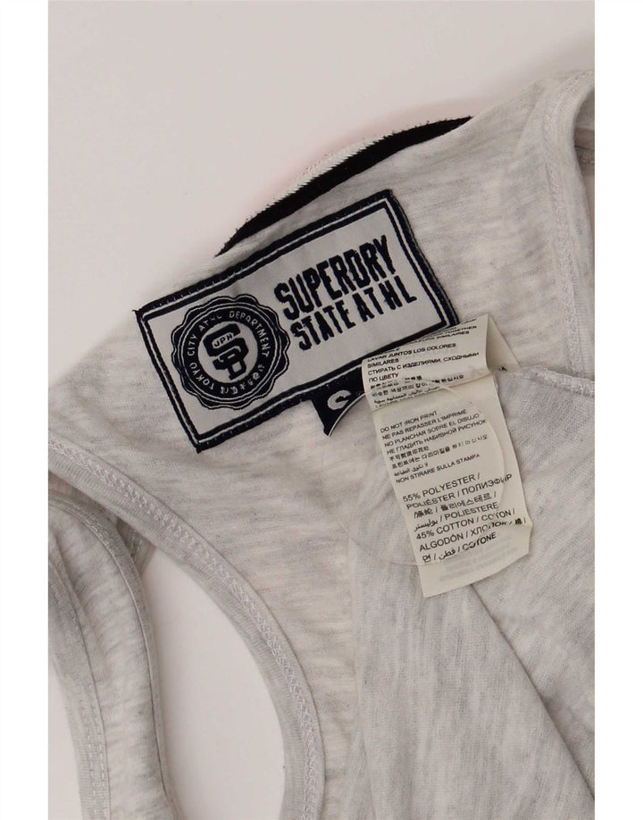 Superdry Mens Graphic Vest Top pequeno poliéster manchado cinza