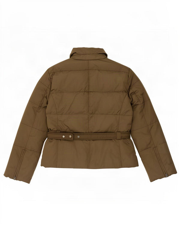 Jaqueta acolchoada feminina Zara UK 18 XL cáqui nylon