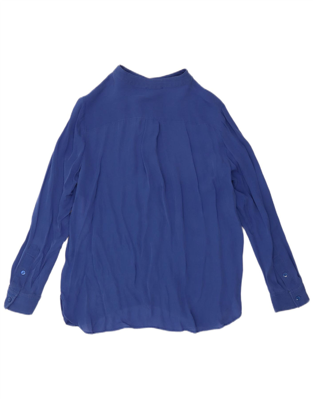 Blusa feminina Luisa Spagnoli manga comprida Reino Unido 14 seda azul médio
