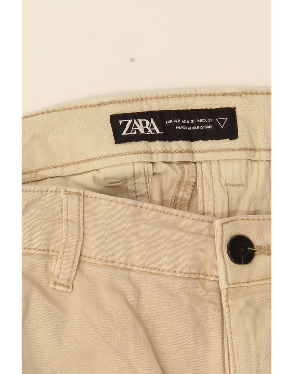 Zara Mens Slim Chino Calças EU 40 Médio W31 L28 Bege