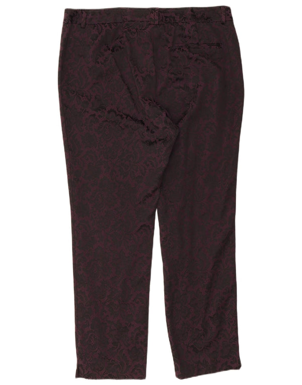 Calça feminina casual moderna Marks & Spencer UK 16 grande W36 L27 roxa