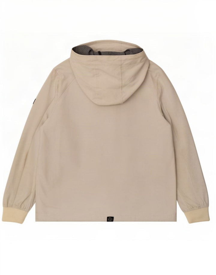 Jaqueta de chuva com capuz feminina Superdry UK 12 poliéster branco médio