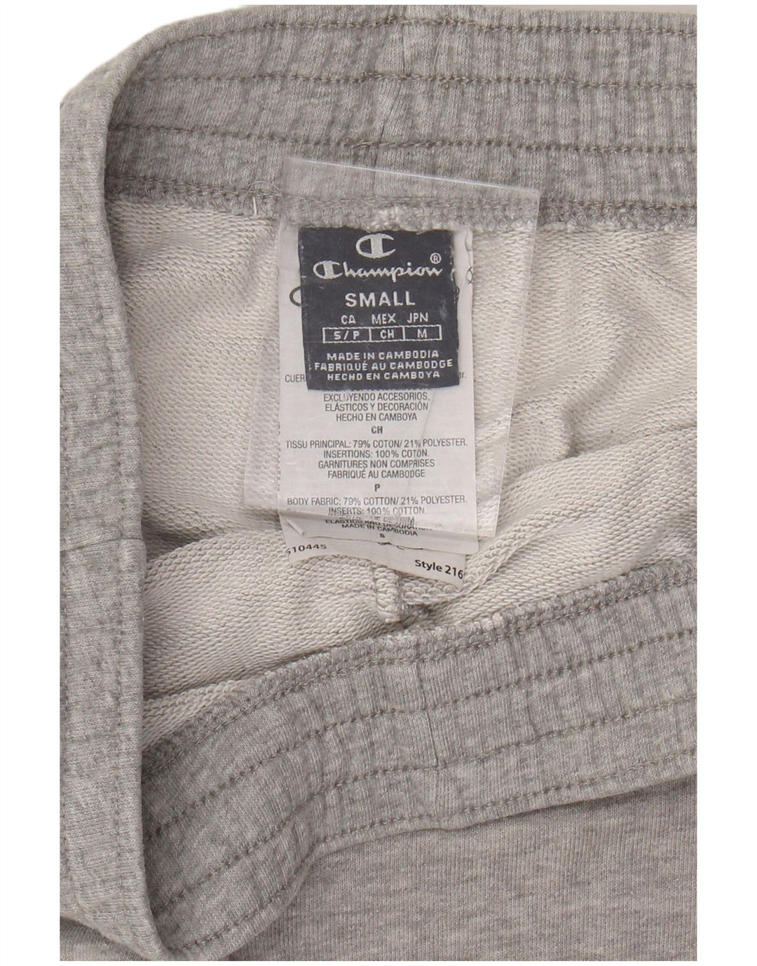 Shorts esportivos masculinos CHAMPION pequeno algodão cinza