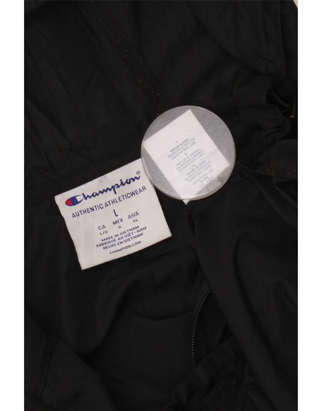 Jaqueta de chuva masculina Champion Graphic pulôver Reino Unido 40 grande poliéster preto