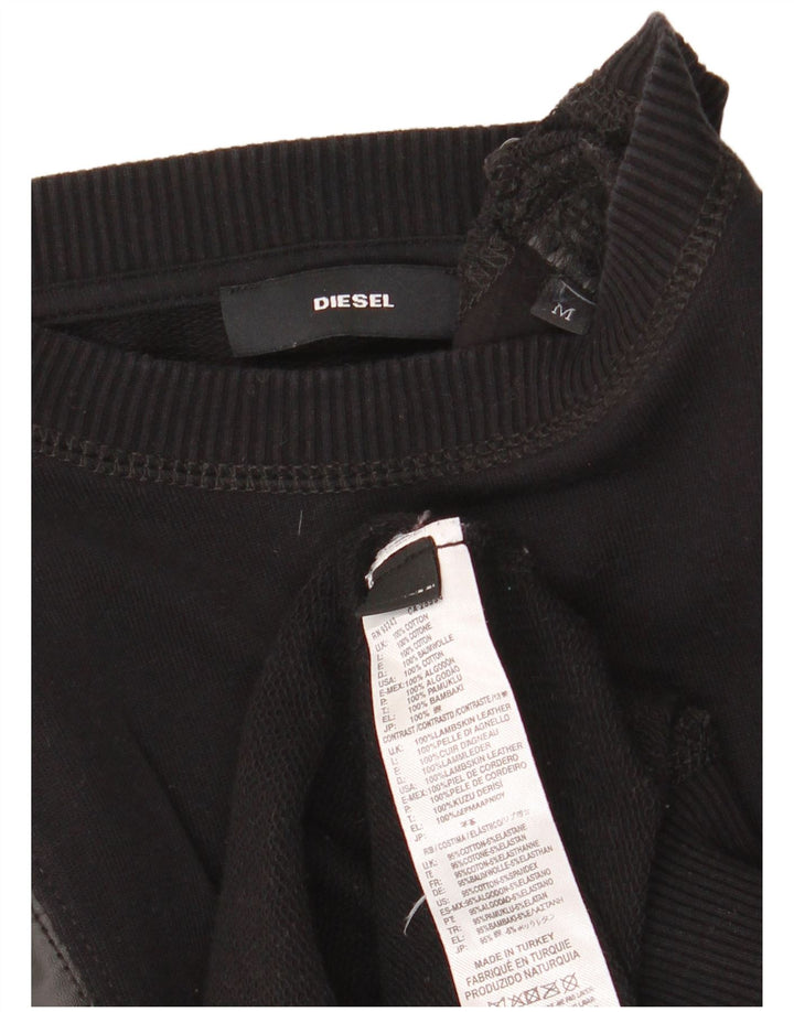 Moletom feminino Diesel Jumper UK 14 médio algodão preto